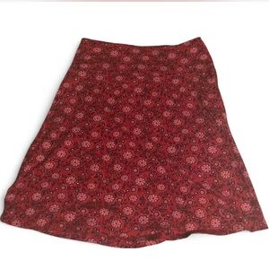 Faded Glory Red Asymmetrical A-line Midi Skirt